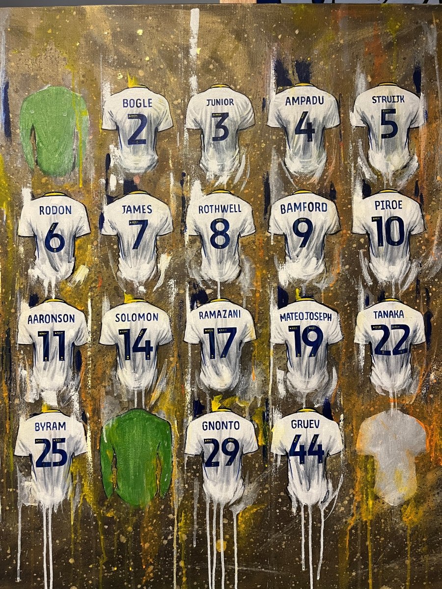 Leeds United Champions 24/25 Framed 20x20 Canvas (Pre - Order) - Terry Kneeshaw Art