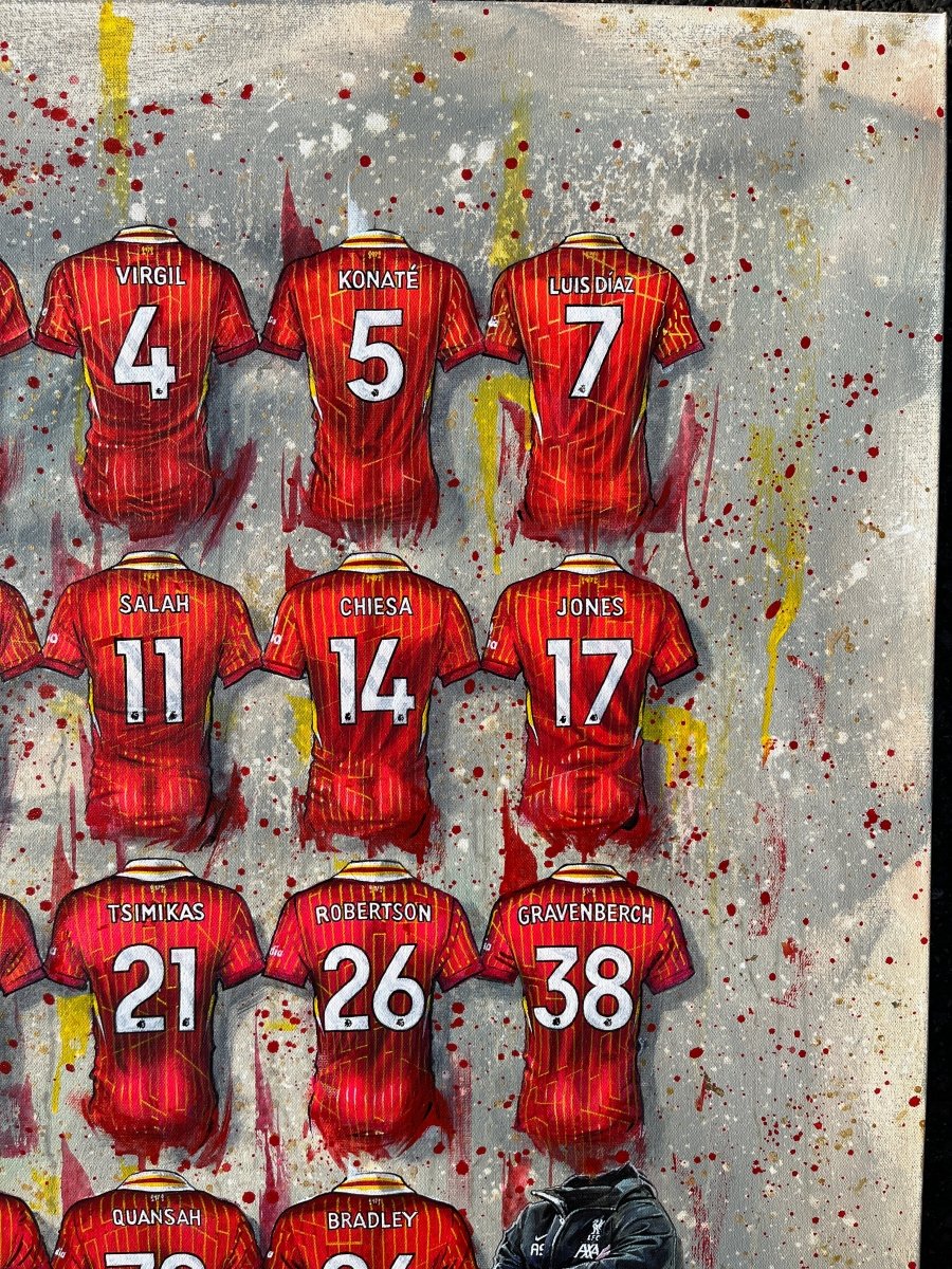 Liverpool 24/25 Champions - Framed 20 x 20 Canvas - Terry Kneeshaw Art