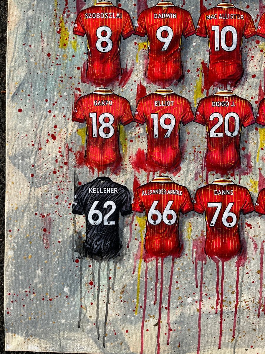 Liverpool 24/25 Champions - Framed 20 x 20 Canvas - Terry Kneeshaw Art