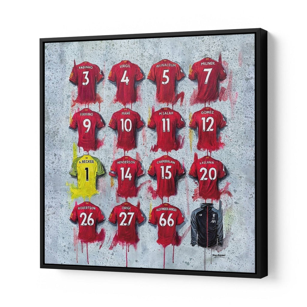 Liverpool FC 19/20 Champions Shirts 40x40 Canvas - Terry Kneeshaw Art