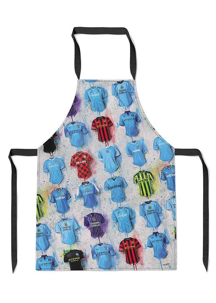 Man City Shirts - A Sky Blue Collection Apron - Terry Kneeshaw Art