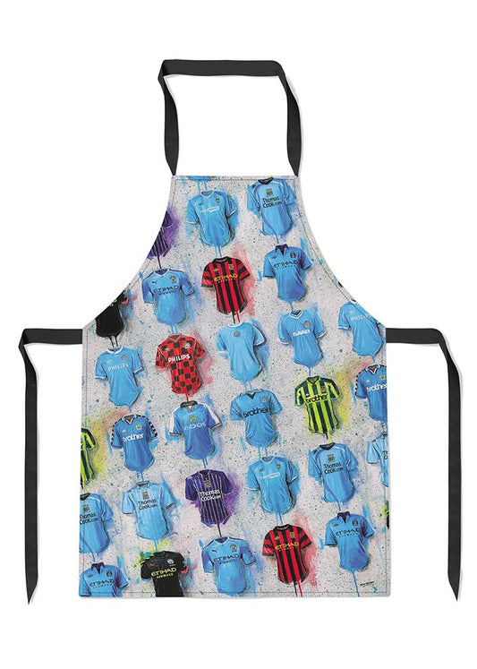 Man City Shirts - A Sky Blue Collection Apron - Terry Kneeshaw Art