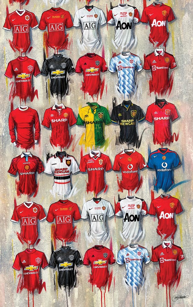 Man United 2022 Tea Towel - Terry Kneeshaw Art