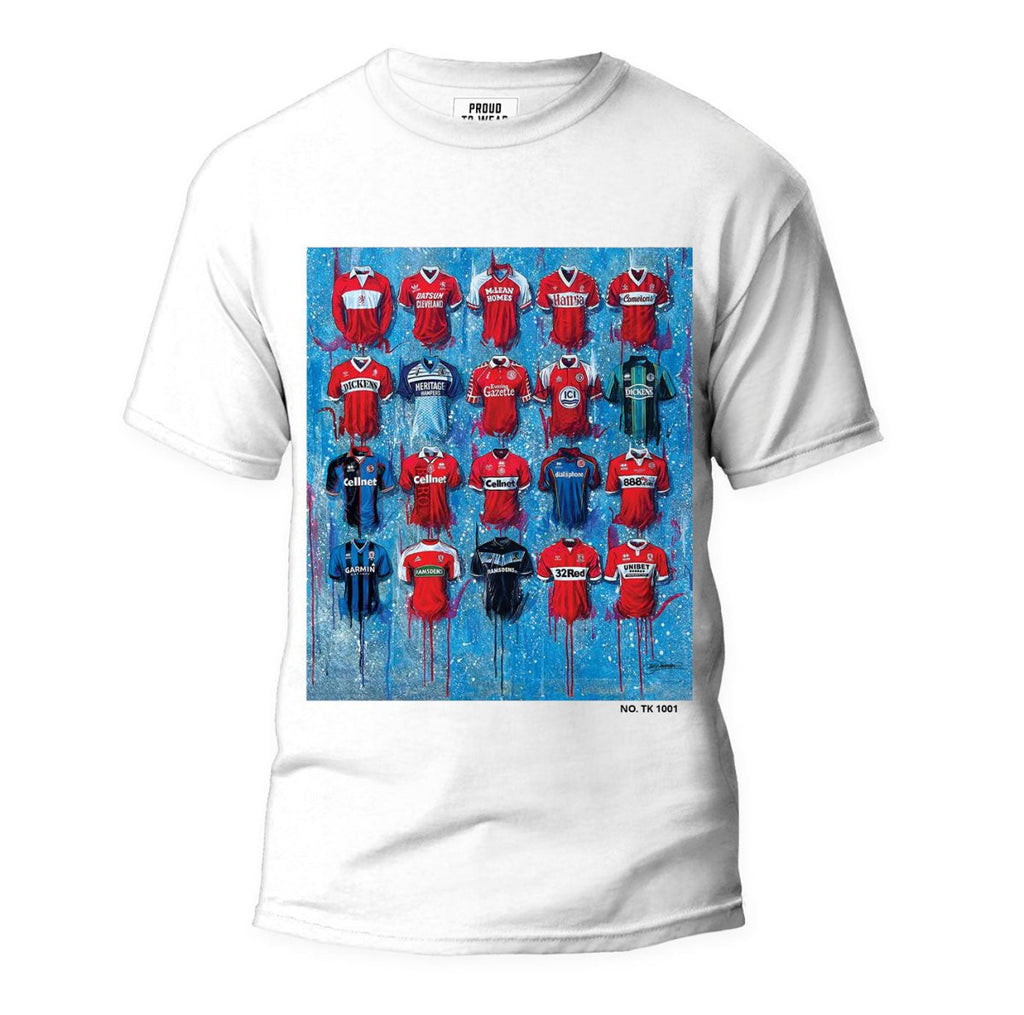 Middlesborough FC Shirts - A Boro Collection T Shirt - Terry Kneeshaw Art