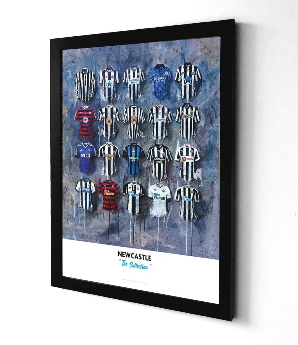 Newcastle Shirts - A2 Signed Limited Edition Personalised Prints - Terry Kneeshaw Art