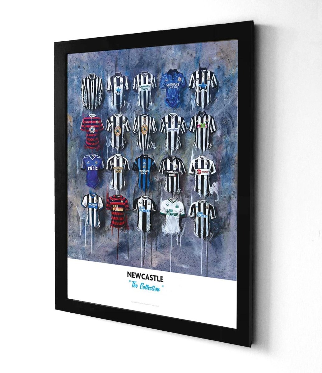 Newcastle Shirts - A2 Signed Limited Edition Personalised Prints - Terry Kneeshaw Art