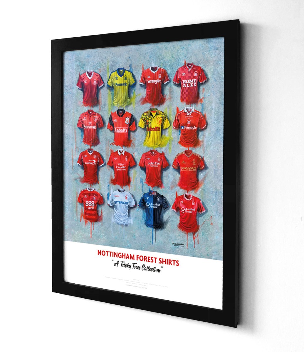 Nottingham Forest FC Shirts - A2 Signed Limited Edition Prints - Terry Kneeshaw Art