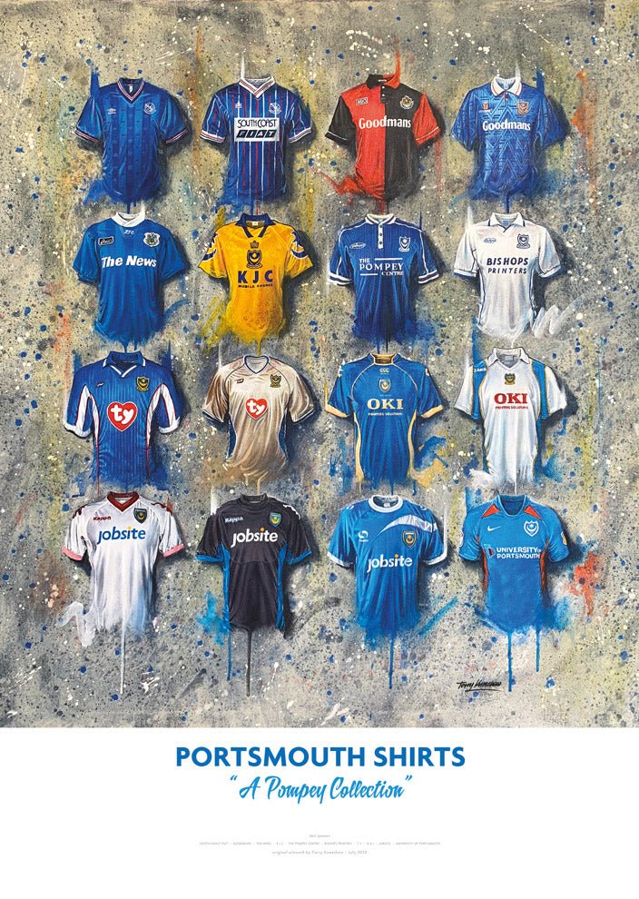 応援グッズ 08/09 Canterbury Portsmouth L/S Game SH Portsmouth Football Shirts Art – Terry Kneeshaw Art
