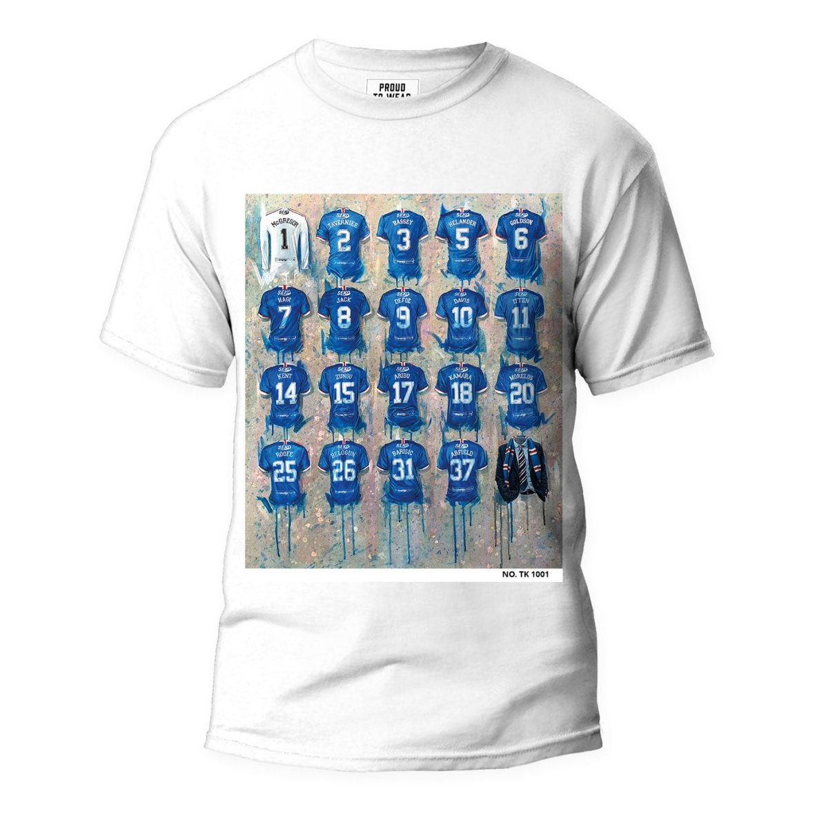 Rangers FC Shirts A Champions Collection Tshirt - Terry Kneeshaw Art