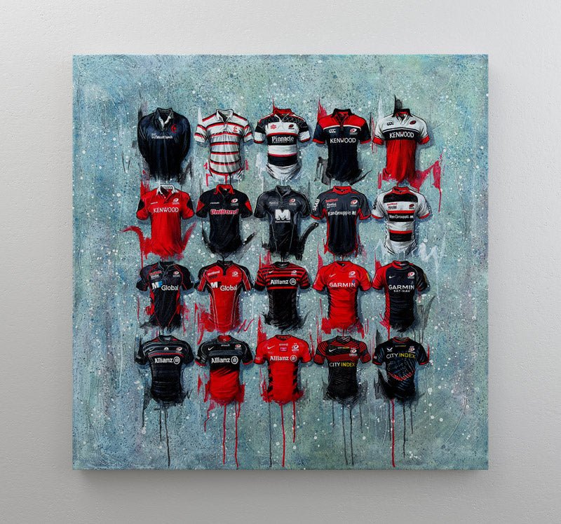 Saracens Shirts 40x40 Canvas - Terry Kneeshaw Art