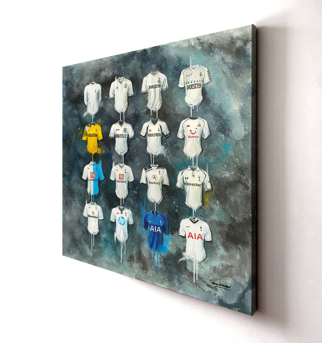 Spurs FC Shirts 40x40 Canvas - Terry Kneeshaw Art