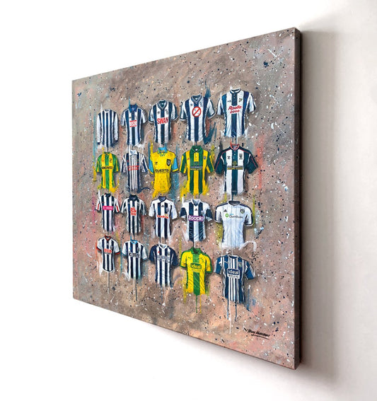 West Brom FC Shirts 30x30 Canvas - Terry Kneeshaw Art