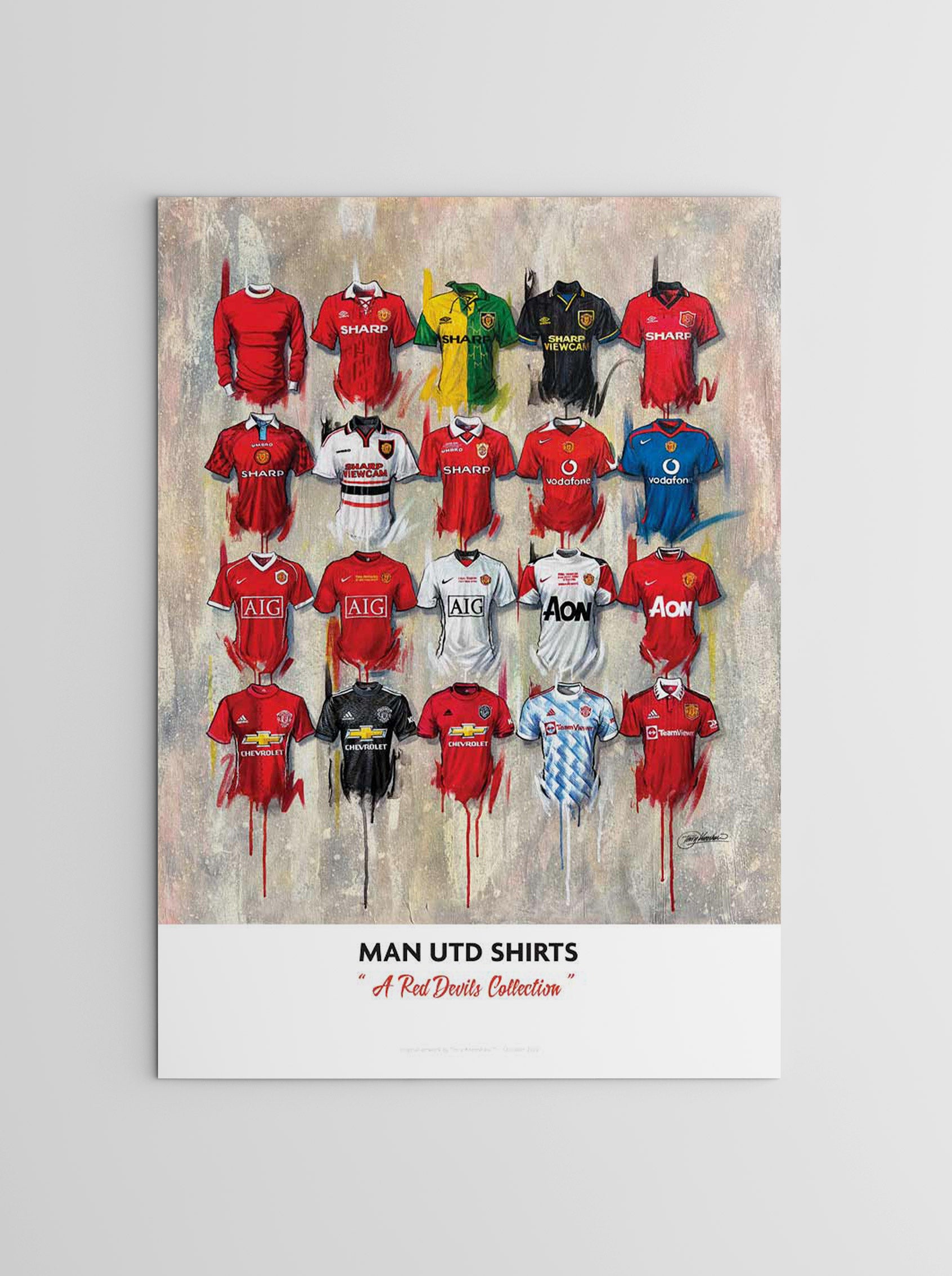 Manchester United FC Shirts Football Art Print | Terry Kneeshaw – Kneeshaw Art