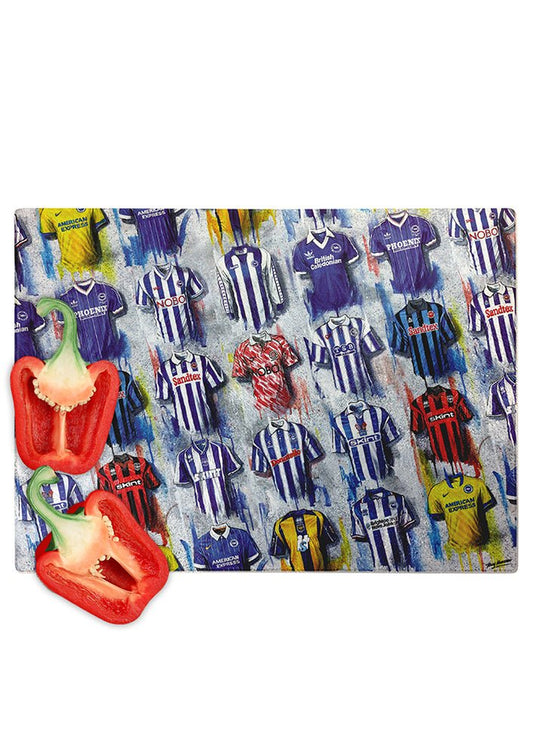 Brighton And Hove Albion Shirts - A Seagull's Collection Chopping Board - Terry Kneeshaw Art