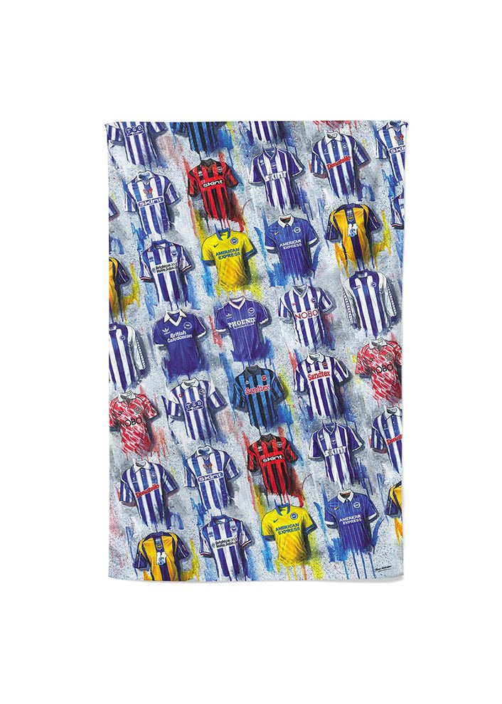 Brighton And Hove Albion Shirts - A Seagull's Collection Tea Towel - Terry Kneeshaw Art