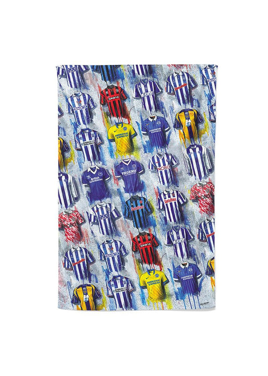Brighton And Hove Albion Shirts - A Seagull's Collection Tea Towel - Terry Kneeshaw Art