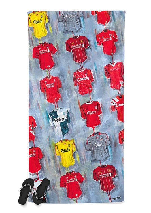 Liverpool Shirts - You'll Never Walk Alone Beach Towel - Terry Kneeshaw Art